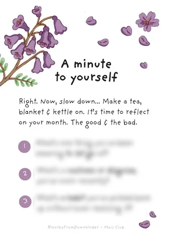 Journal prompt card: A minute to yourself